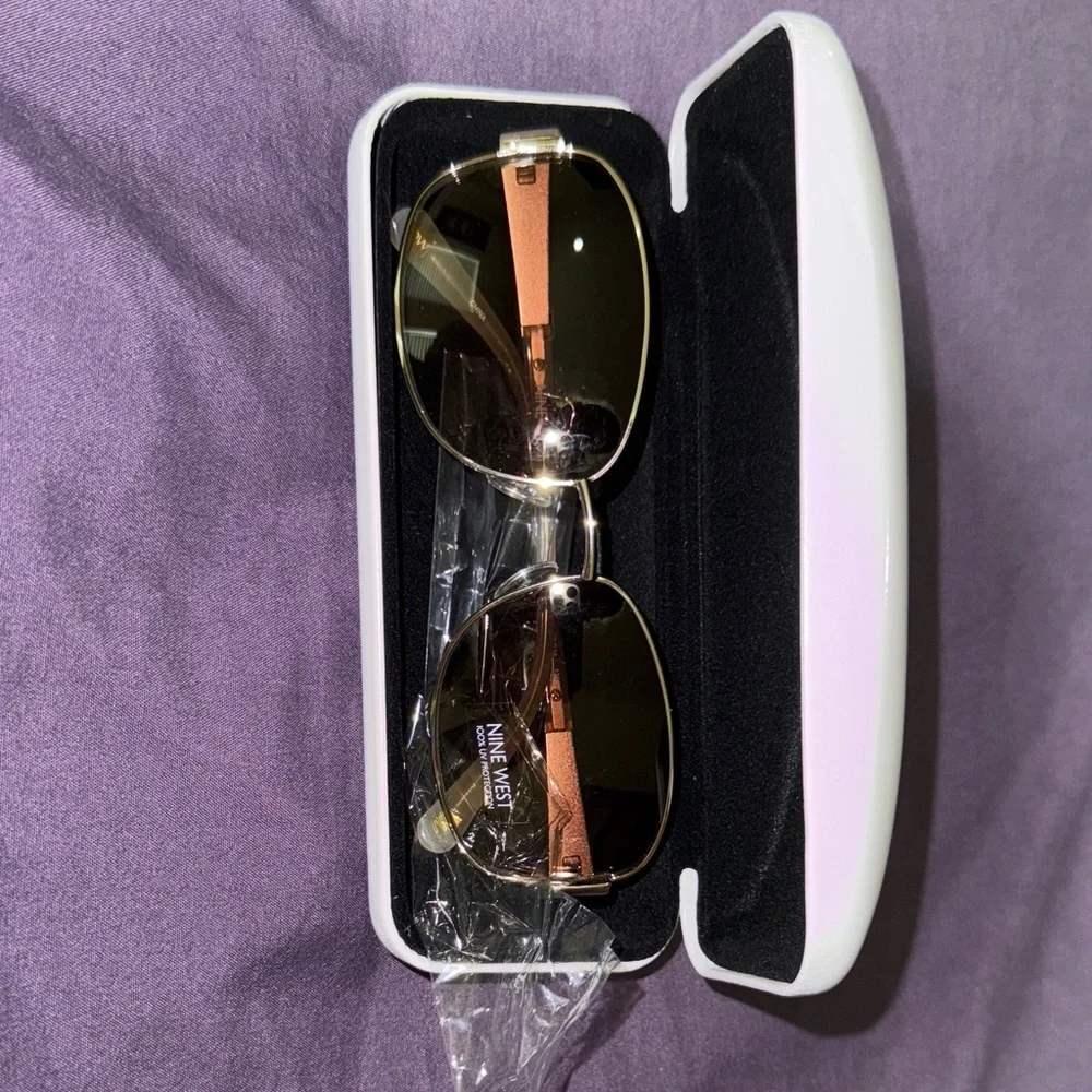 Nine West Brown Aviator Sunglasses
